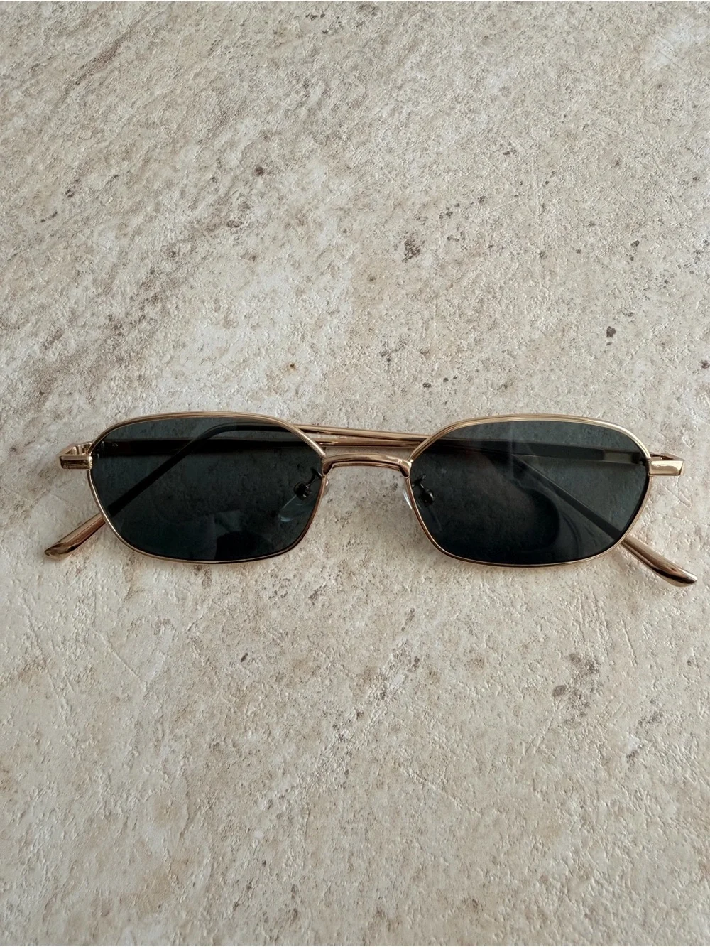EUC Golden Frame Rectangular Sunglasses